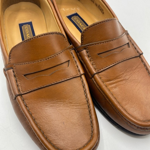 Coach Made In Italy Leather Loafers Classic Preppy Old Money Y2K Brown 6.5 J310 - Picture 11 of 11